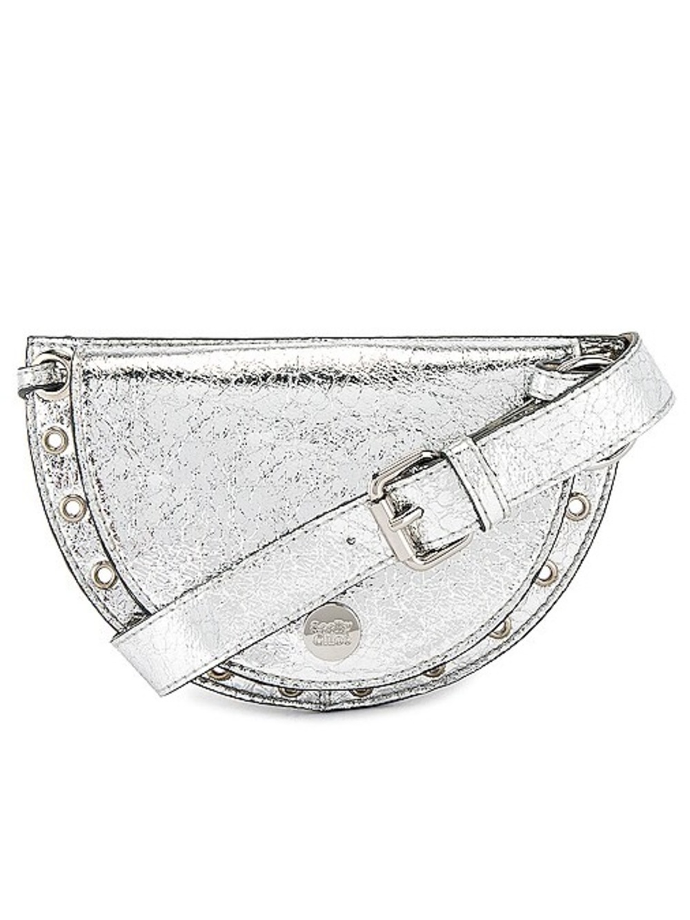 See By Chloe Metallic Silver Half-Moon Crossbody Belt Bag